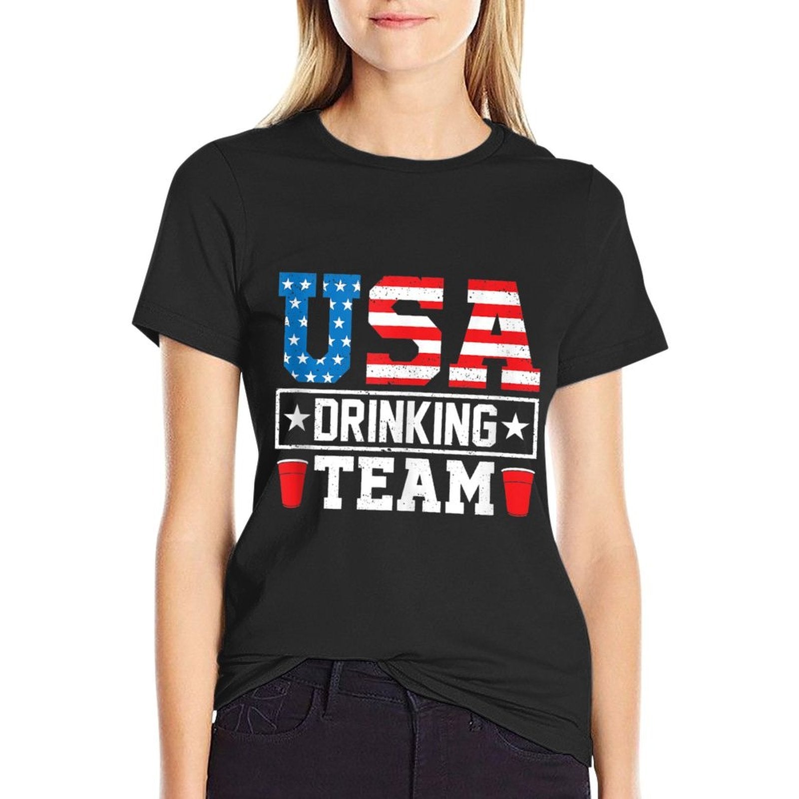 USA Drinking Team Funny Drinking Beer Lover Gift  Classic T-Shirt
