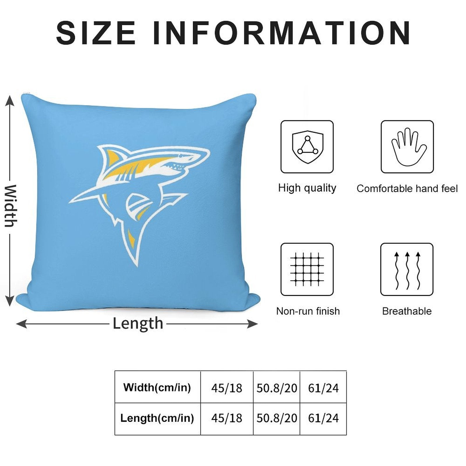 The Sharks LIU-icon Soft Shrink-Resistant Throw Pillow