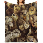 Otters Gift-ready Throw Blanket