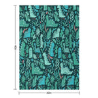 Cute Dinosaurs And Tropical Leaves Shrink-resistant Throw Blanket