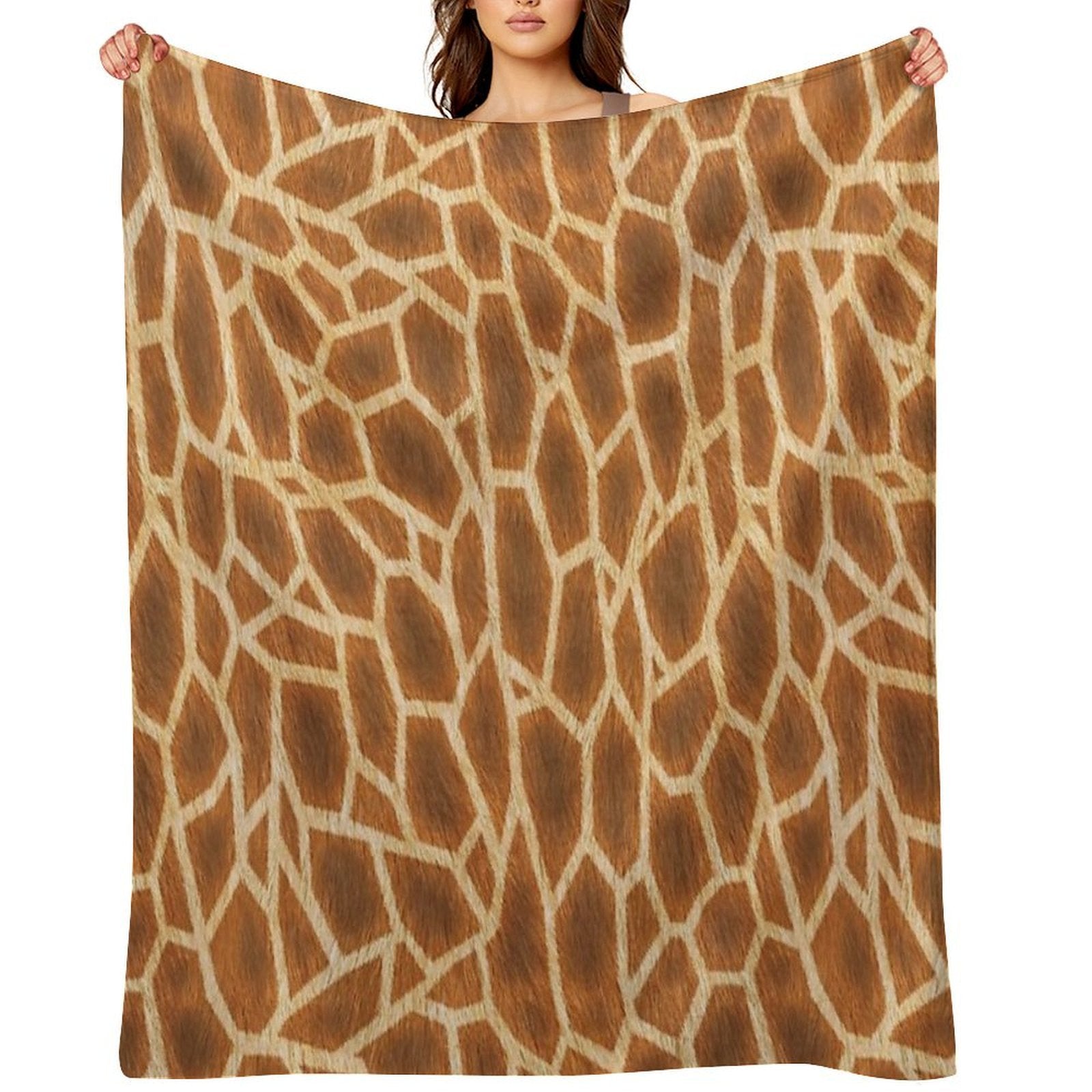 Giraffe Animal Print Fluffy Pattern Anti-pilling Throw Blanket
