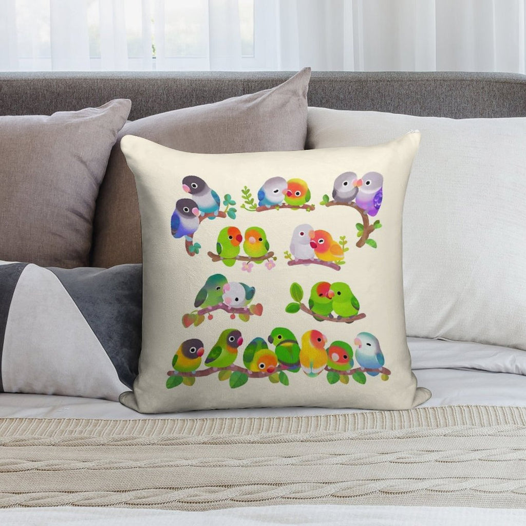 Lovebird - Pastel Soft Home Decor Throw Pillow
