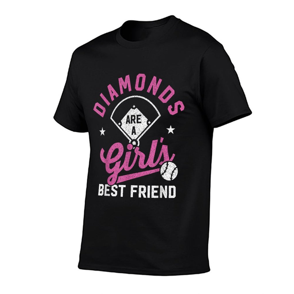 Diamonds Are A Girls Best Friend Baseball Softball  Tagless Design T-Shirt