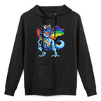 Dinosaur Gay Pride LGBT Rainbow T-rex Sunglasses LGBTQ Easy Care Hoodie