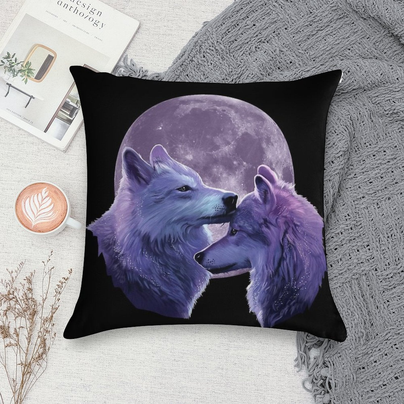 Wolf Lover Gifts Soft Home Decor Throw Pillow