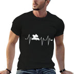 Funny Sprint Car Racing Racer Heartbeat Heart Pulse Rate EKG  Graphic-printed T-Shirt