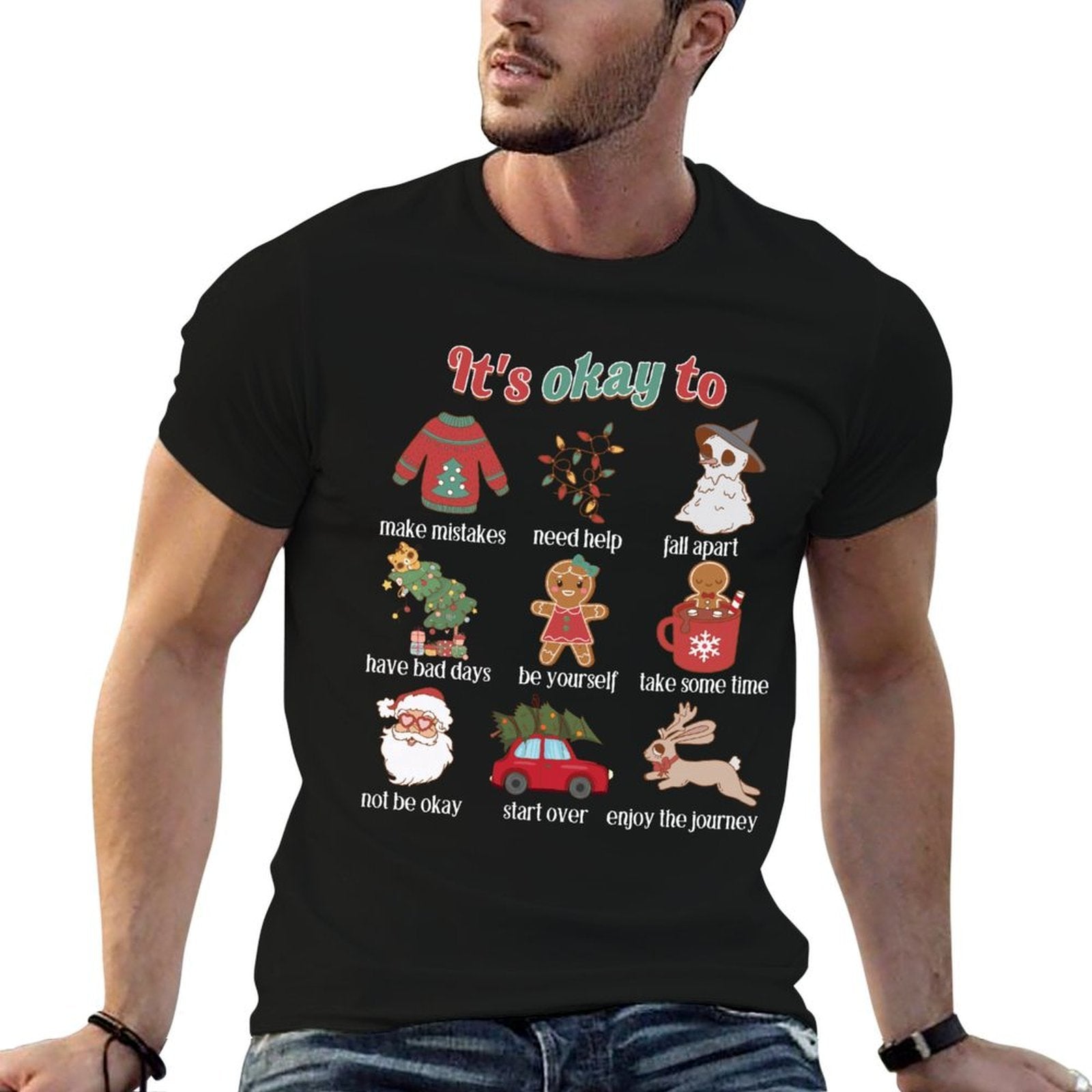 Its Okay To Mental Health Christmas School Counselor Xmas  Breathable T-Shirt