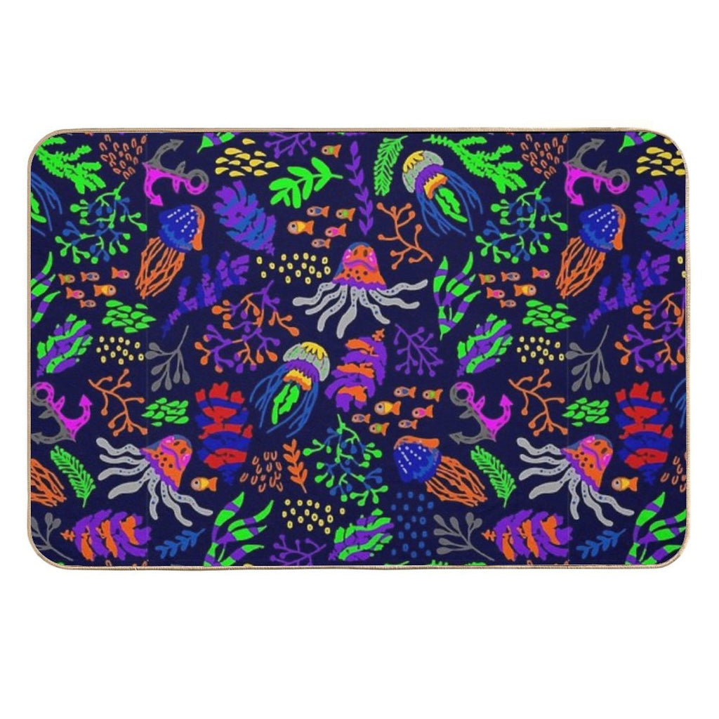 Cute Neon Aquarium  Slip-Resistant Bath Mat