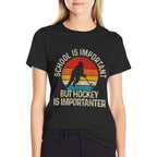 School Is Important But Hockey Is Importanter Funny Gist  Lightweight T-Shirt