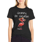 Granny On Vacation Funny Flamingo Beach Getaway Grandma  Stretchy T-Shirt