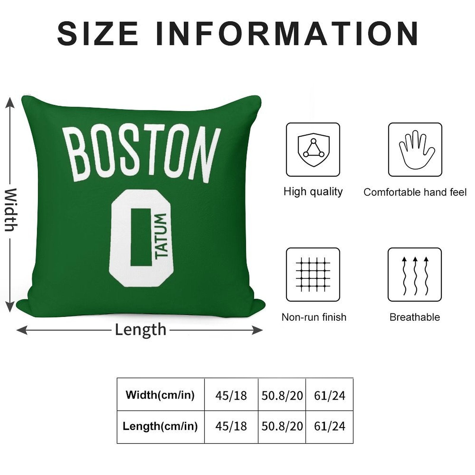 JAYSON TATUM 2020 Soft Decorative Cover Throw Pillow