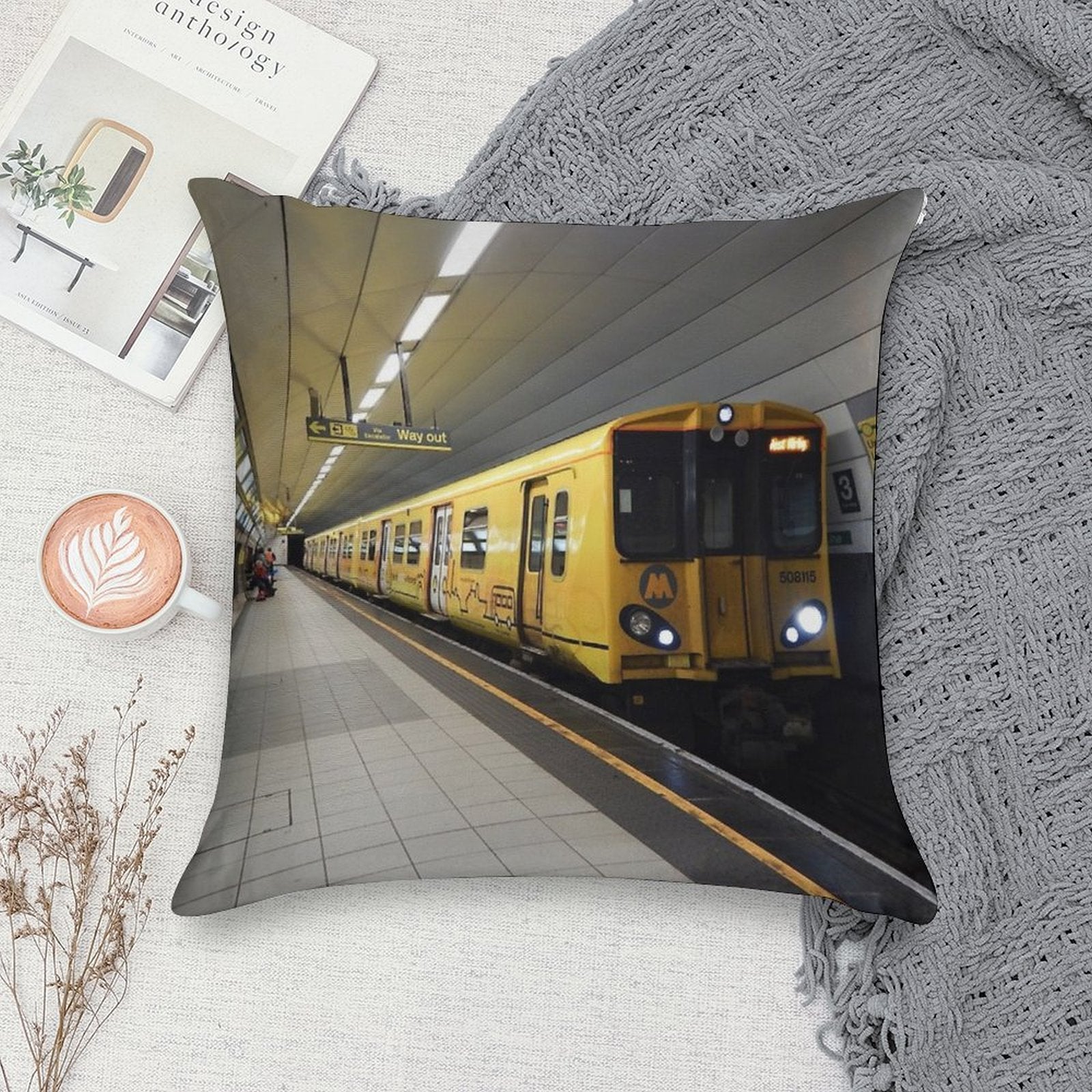 Merseyrail Class 508 115 at Liverpool Lime St Soft Hidden Zipper Throw Pillow