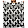 Abstract Geometric Pattern - Gray, Black And White. Eco-conscious Throw Blanket