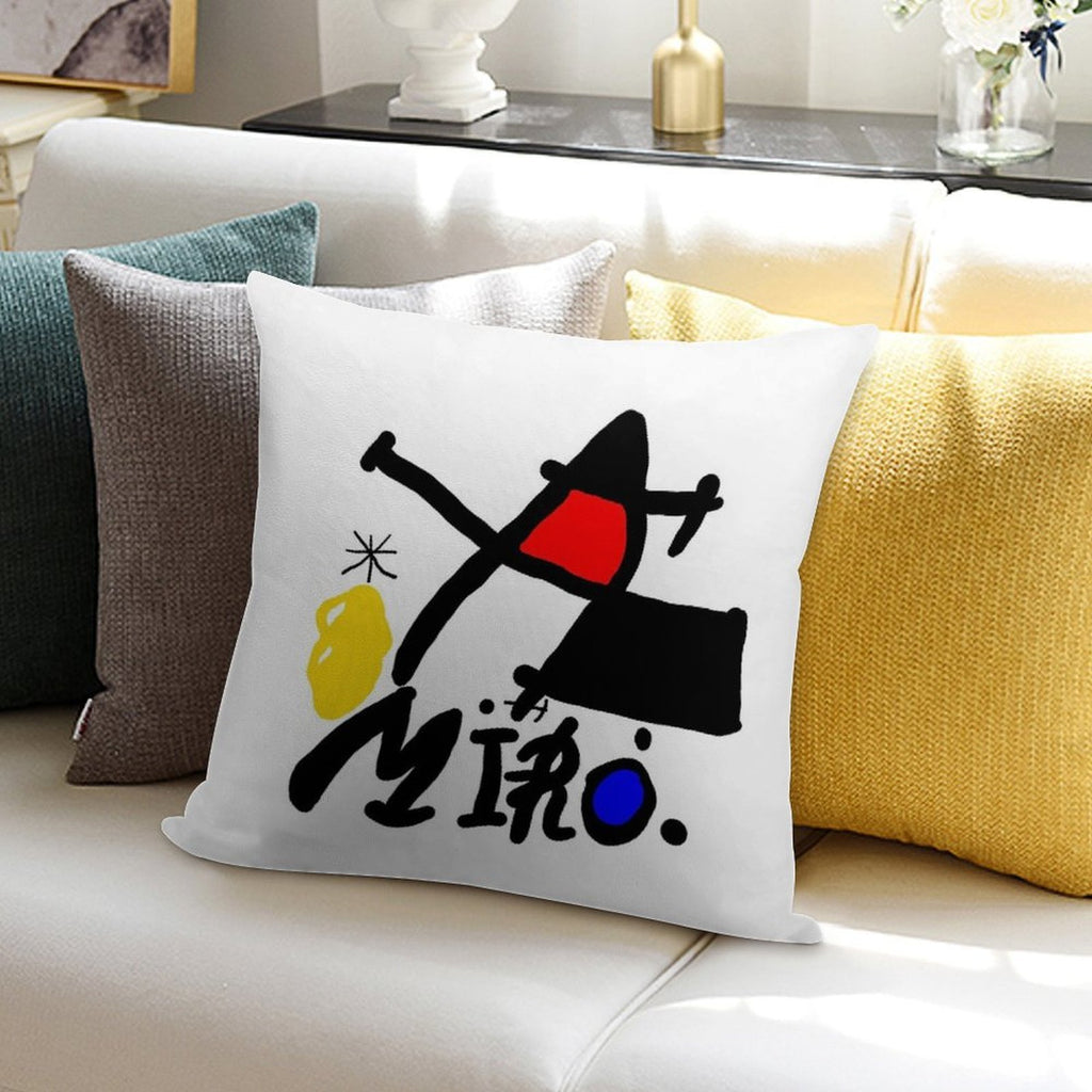 Joan Miro Abstract Painting Digital Recreation Soft Ultra-Soft Texture Throw Pillow