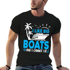 I Like Big Boats And I Cannot Lie Funny Cruise Ship  Heathered Texture T-Shirt