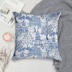 Pagoda Forest in Blues Soft Ultra-Soft Texture Throw Pillow