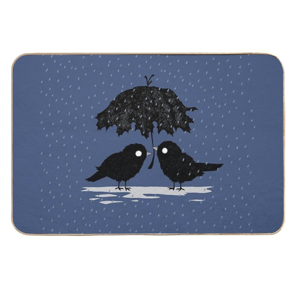 Birds in The Rain  Dirt-Trapping Bath Mat