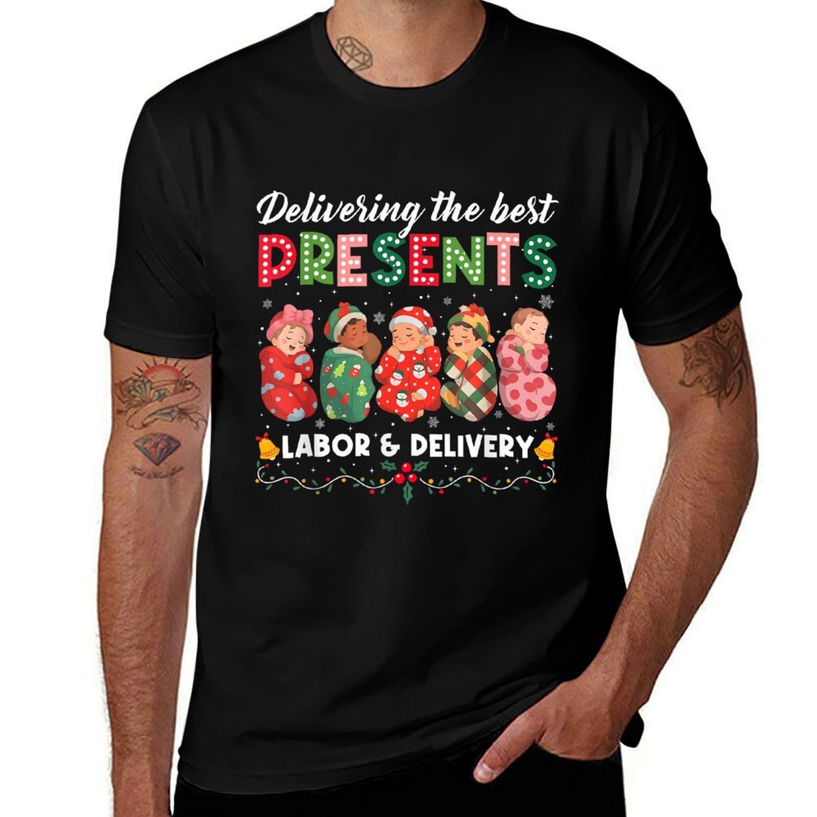 Labor Delivery Nurse Delivering The Best Presents Christmas  Relaxed-fit T-Shirt
