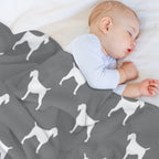 German Wirehaired Pointer Silhouette(s) Easy Care Throw Blanket