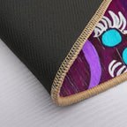 Abstract Colorful Floral And Symbols  Easy Maintenance Bath Mat