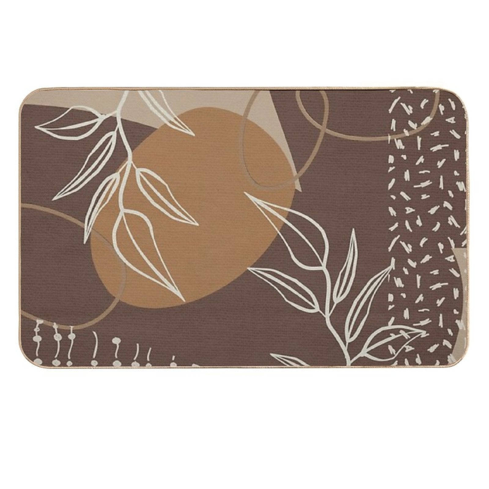 Abstract - Neutral Meeting Point 2 in Brown  Stain-Proof Bath Mat