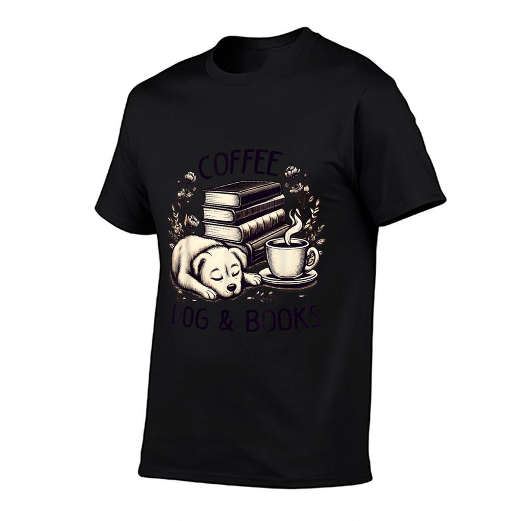 Funny Cute Coffee Dog Books Lover Gift Idea Women Men Kids  Vintage-inspired T-Shirt