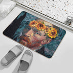 Van Goh Starry Night Sunflowers  Long-Lasting Bath Mat
