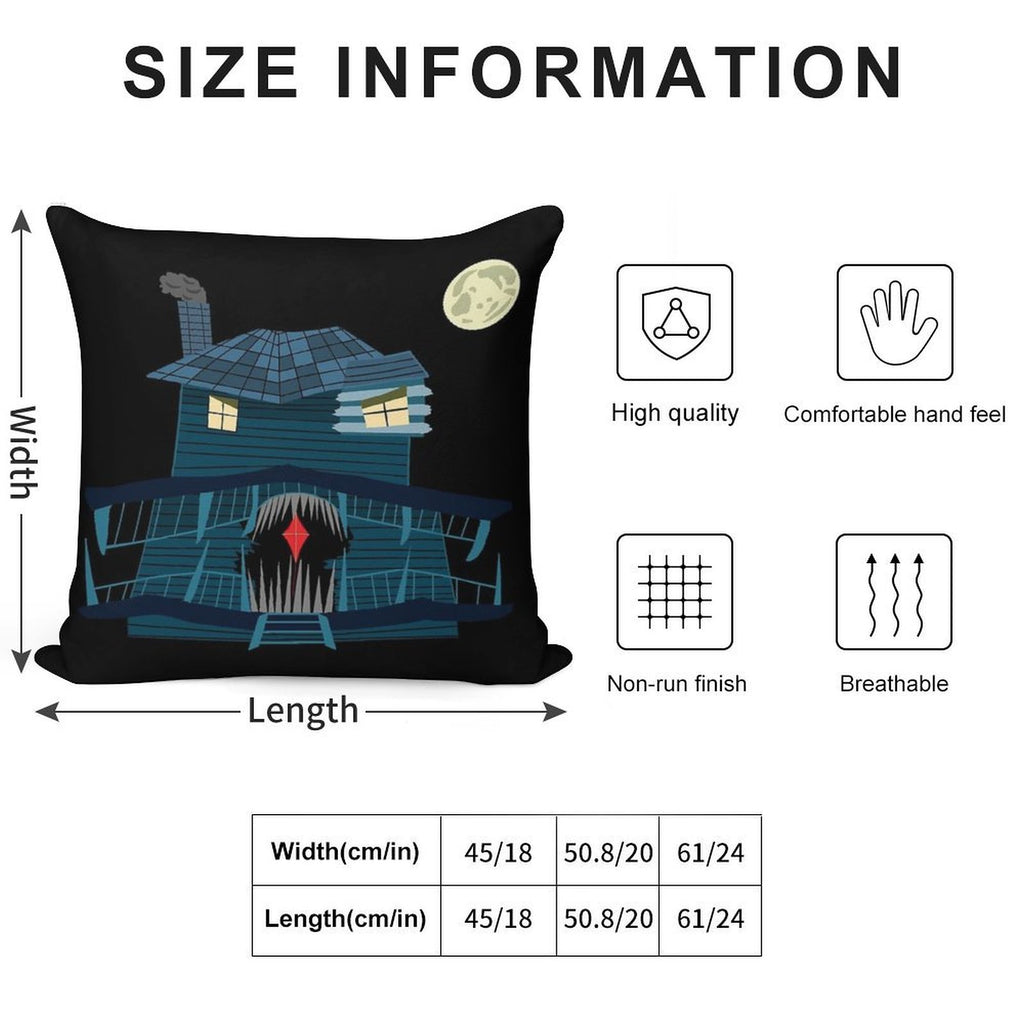 Monster House at Night Soft Easy Maintenance Throw Pillow