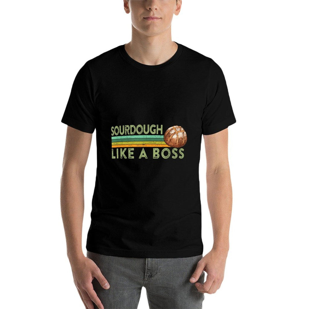 Sourdough Like A Boss Retro Sourdough Bread Baker Quote Meme  Eco-friendly Material T-Shirt