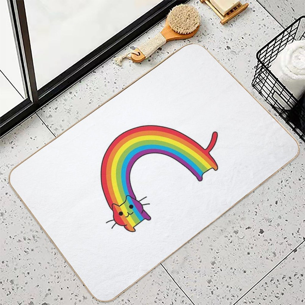 Rainbow Cat  Pet-Safe Bath Mat