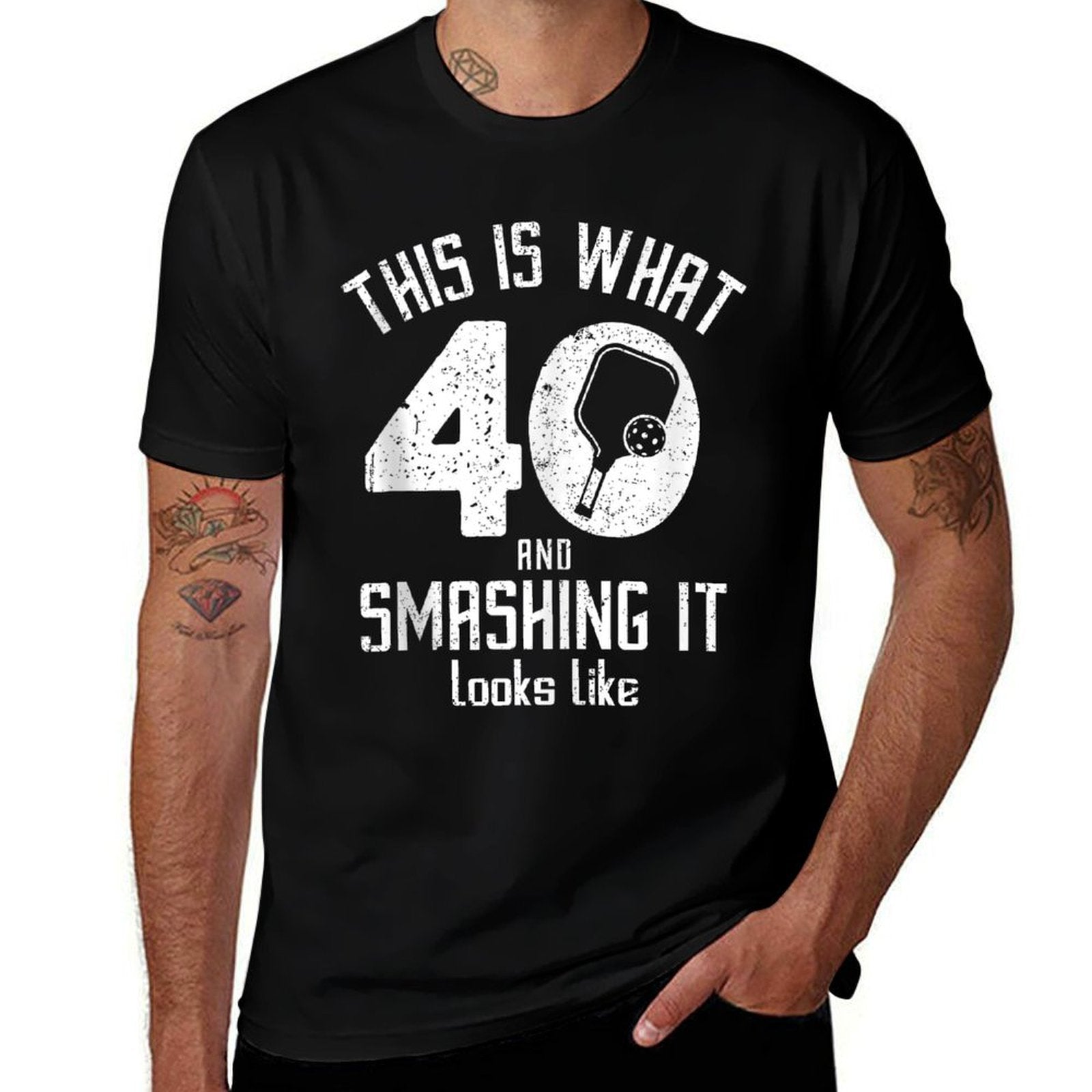 Funny Pickleball 40th Birthday 40 Years Old Love Pickleball  Breathable T-Shirt