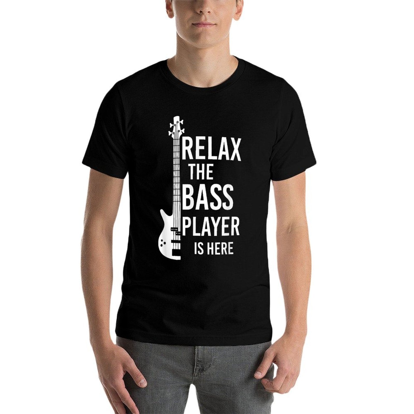 Relax The Bass Player Is Here Bass Guitar  Rolled Sleeves T-Shirt