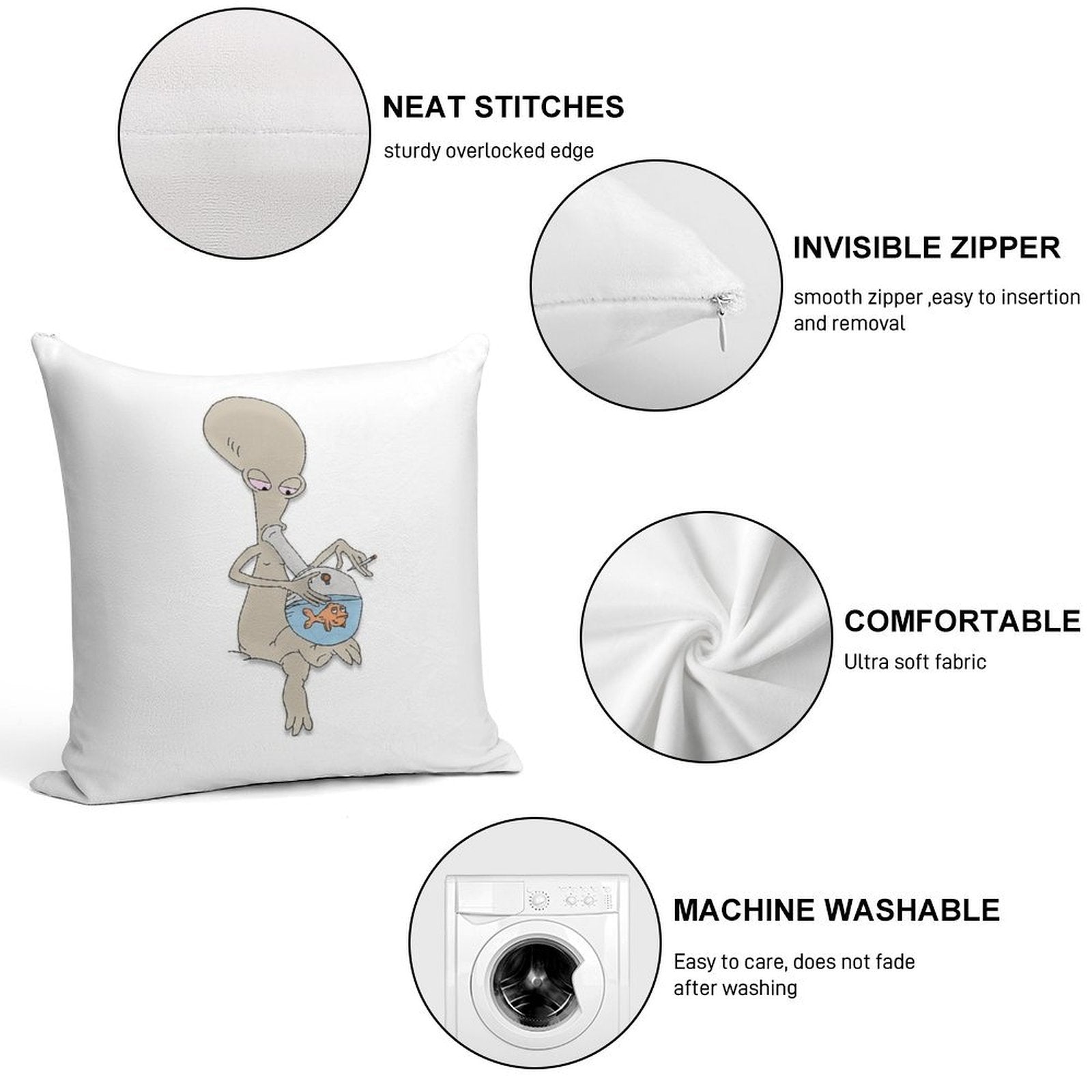 Roger Smokin' Up Soft High-Density Material Throw Pillow