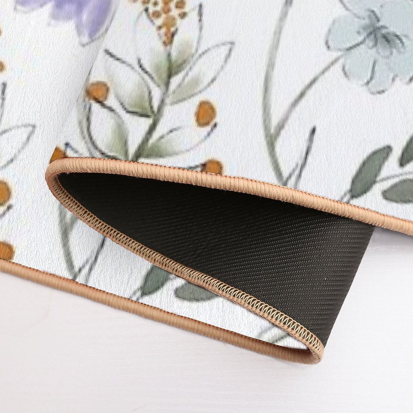 Colorful Flowers And Leaves  Odorless Bath Mat