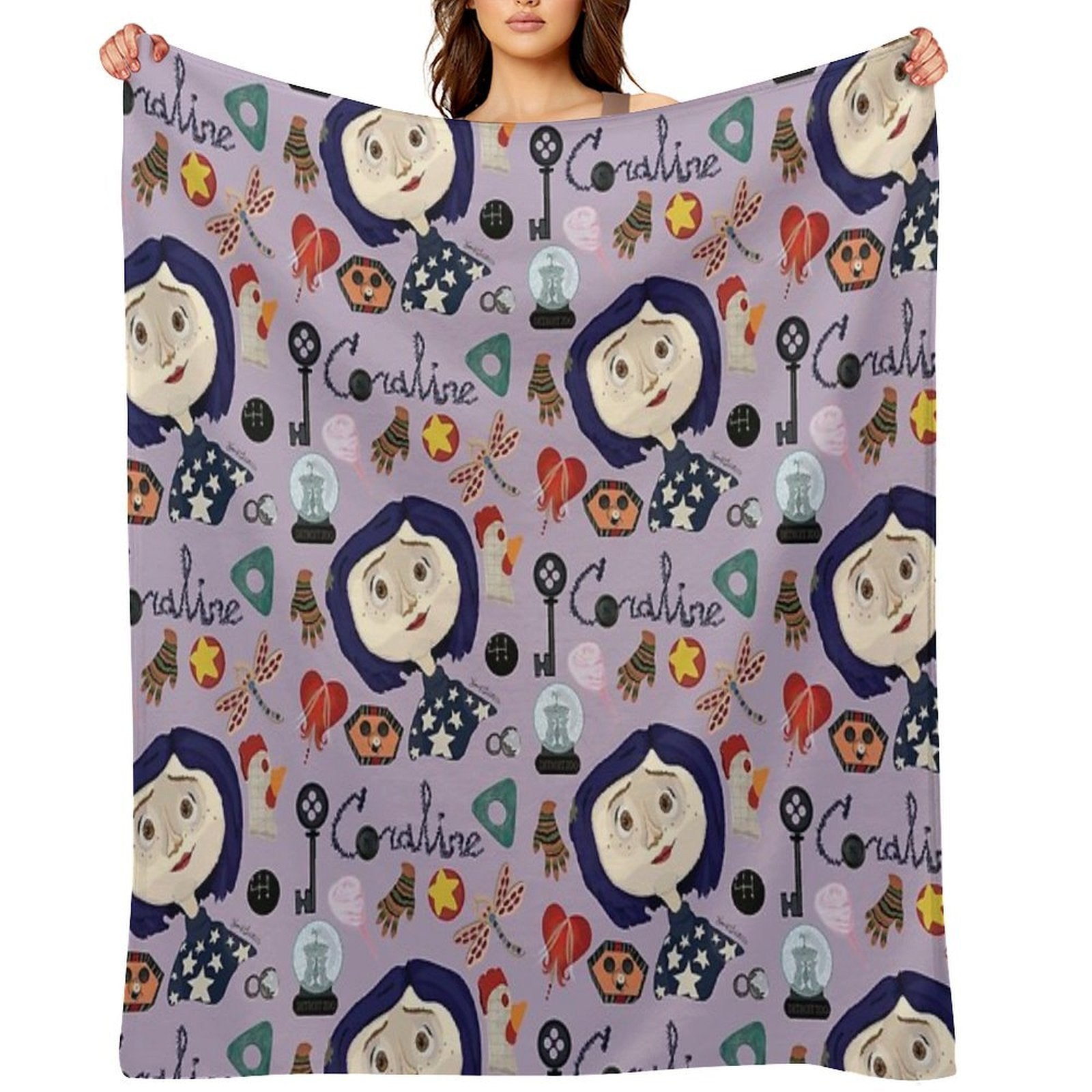 At The Pink Palace Apartments Pattern Easy Care Throw Blanket