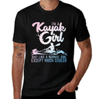 Unique Kayak Gift Oar Kayaking Accessories  Stuff Funny Kayak Girl Art Womens Black  Fade-proof Color T-Shirt