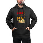 Great Since May 1983 - 40 Years Old 40th Birthday Customizable Surface Hoodie