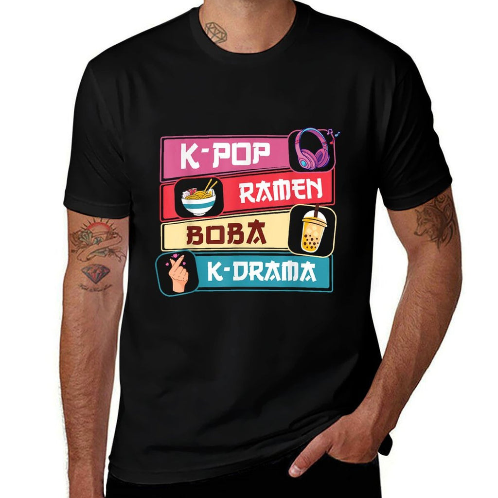 K-Pop Ramen Boba K-Drama Cute Kawaii Korean Draman Girls  Affordable Price T-Shirt