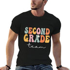 Second Grade Team Retro Groovy Vintage First Day Of School  Stretchy T-Shirt