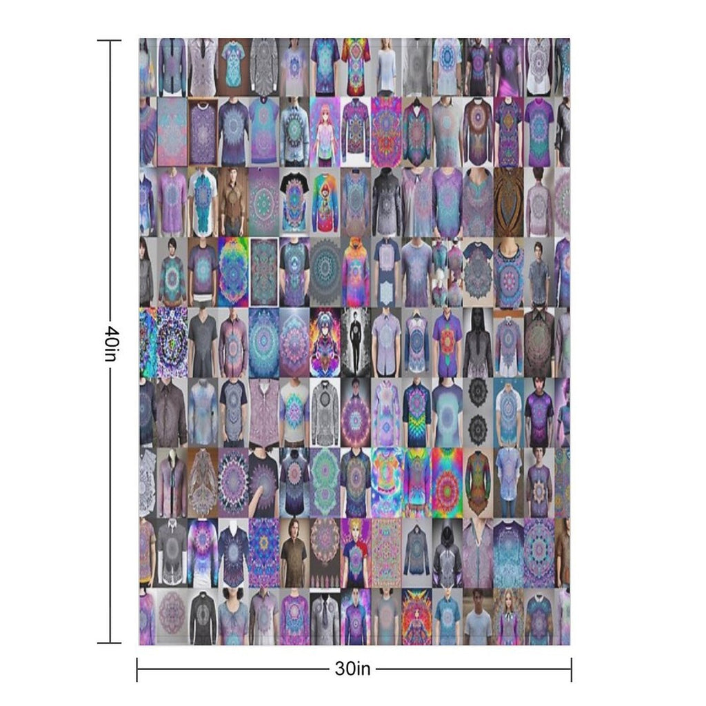 Tie Die Mandala Shirts Lightweight Throw Blanket