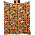 Retro Blossom Medley Premium Throw Blanket