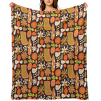 Retro Blossom Medley Premium Throw Blanket