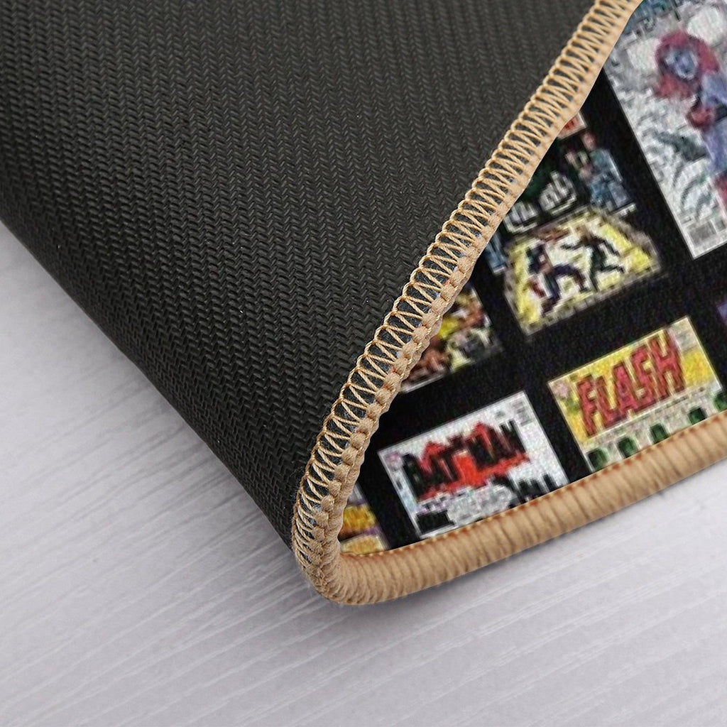 Vintage Superhero Evil Villains Comic Book Collection Retro Pattern  Non-Slip Bath Mat