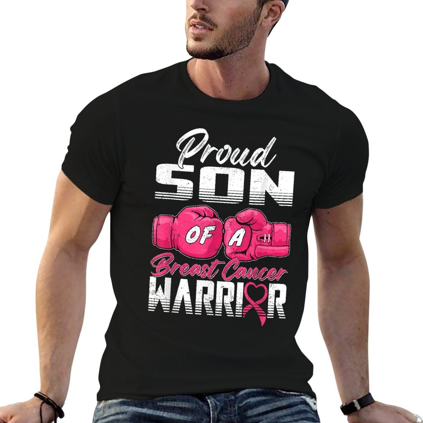 Proud Son Of A Breast Cancer Warrior Breast Cancer Survivor  Soft T-Shirt