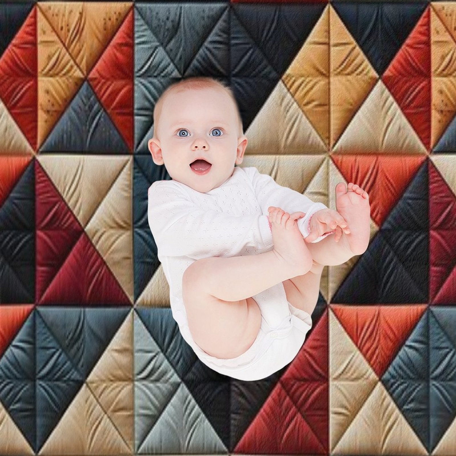 Vintage Geometric Patchwork Pattern Gift-ready Throw Blanket