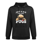 Just A Boy Who Loves Pugs Funny Pug Lover Gift for Boys Unisex Design Hoodie