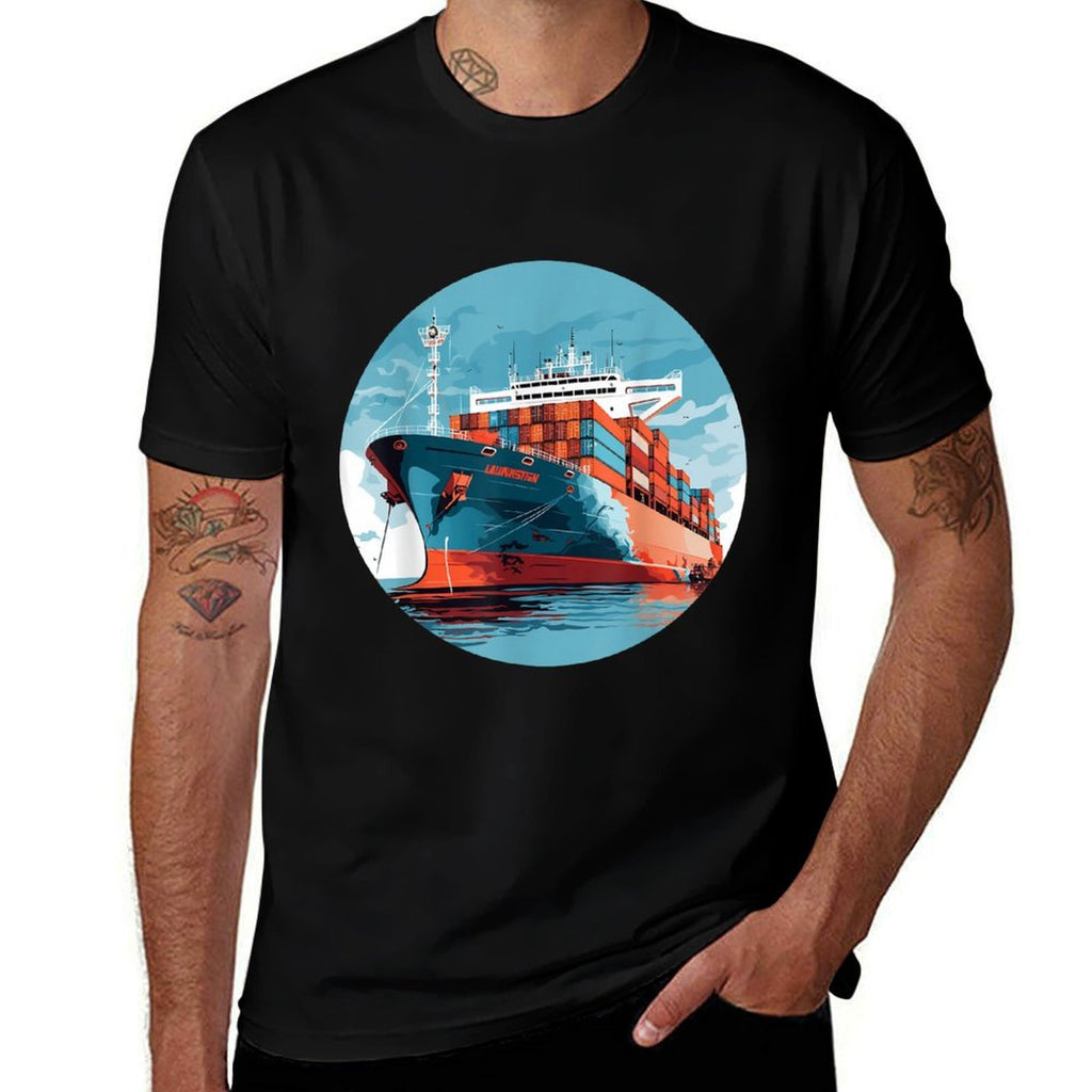 Big Transport Ship for Cargo Container Ships Lovers  Eco-friendly Material T-Shirt