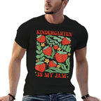 Kindergarten Is My Jam Boho Floral Strawberry Back To School  Trendy Pattern T-Shirt