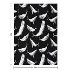 Whales in Black Lightweight Throw Blanket