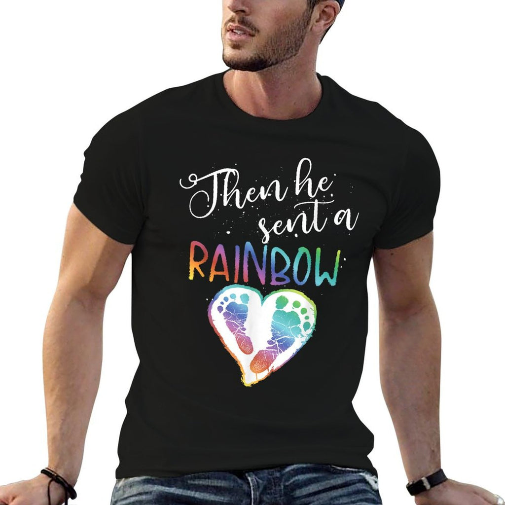 Funny Baby Pregnancy Announcement Rainbow Gift Mom To Be  Summer-ready Fabric T-Shirt